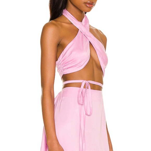For Love & Lemons X REVOLVE Deidre Set Pink Size S - Picture 5 of 6